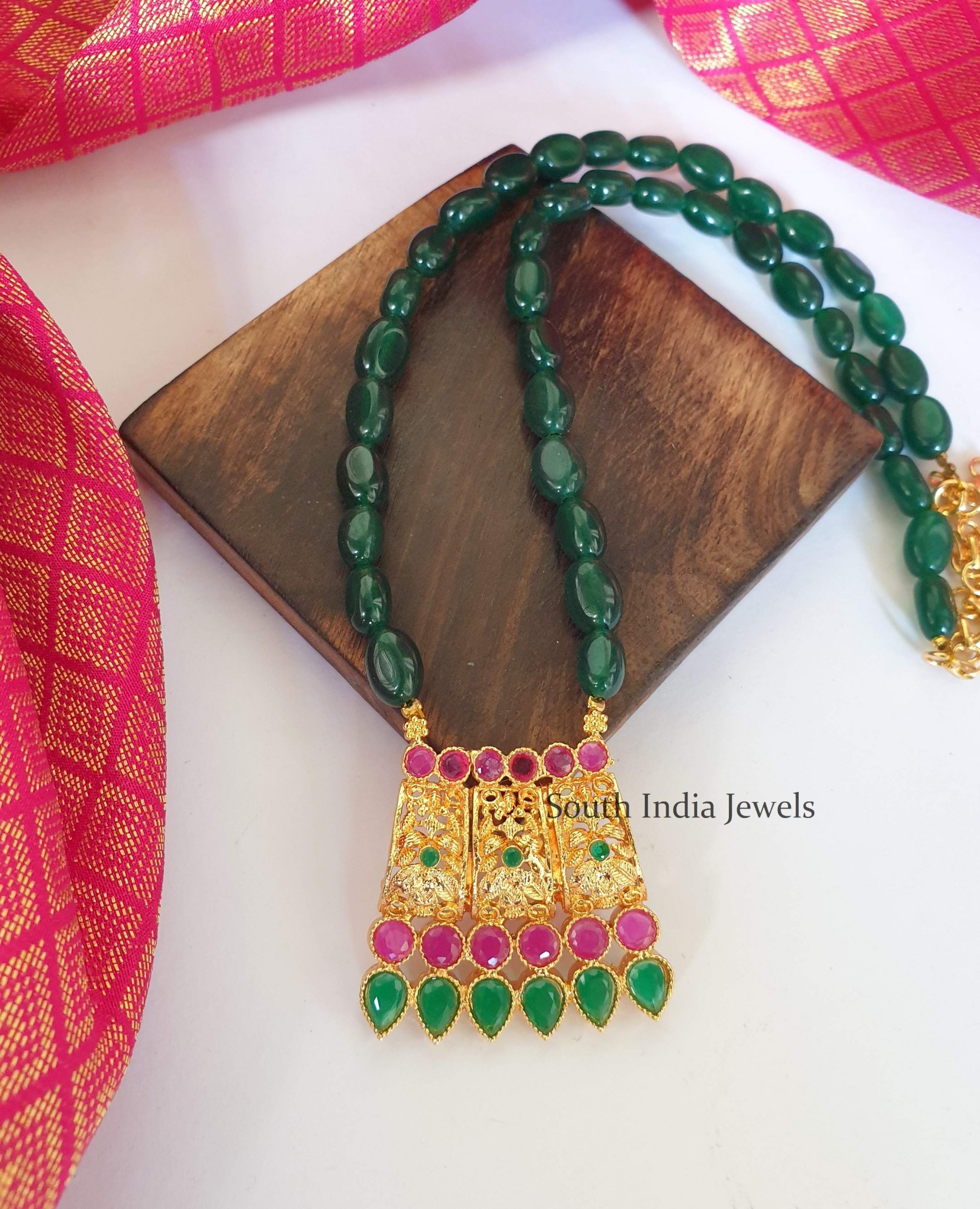 Stunning Green Beads Long Chain