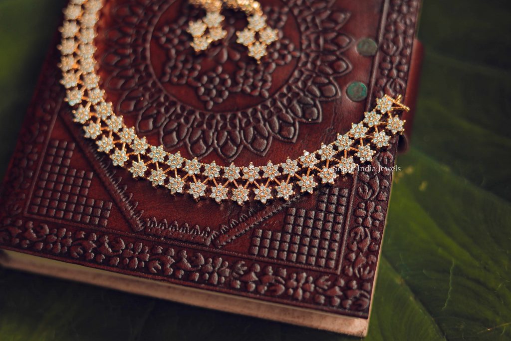 Stunning Star Necklace and Earrings - South India Jewels