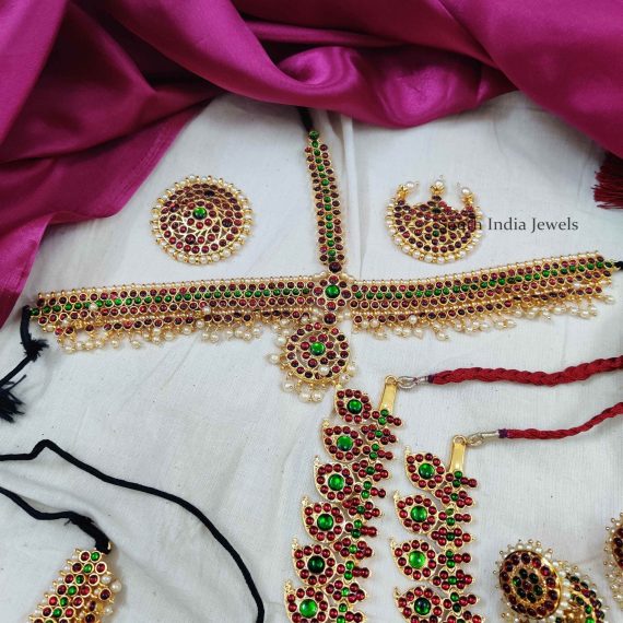 Traditional Kemp Bridal Combo - South India Jewels