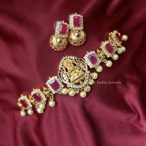 Amazing Lakshmi Ruby Choker - South India Jewels