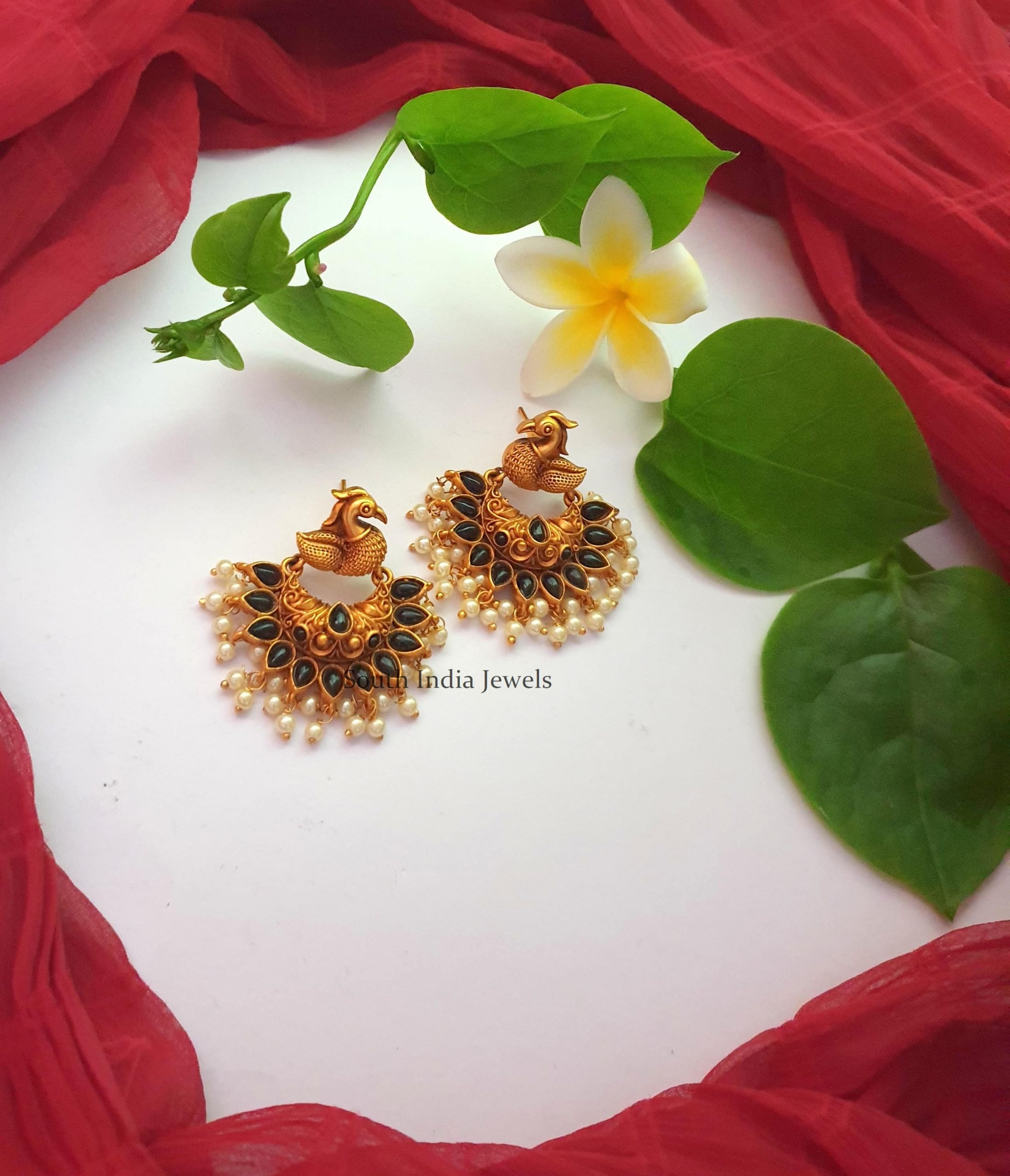 Beautiful Peacock Design Chandbali Earrings