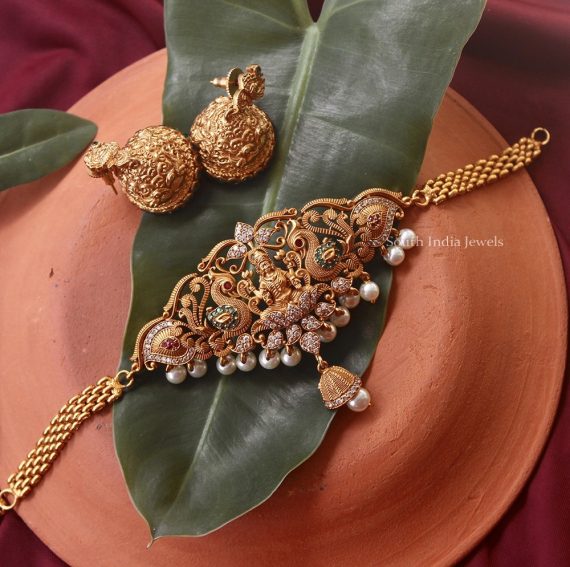 Classic Lakshmi Peacock Choker - South India Jewels