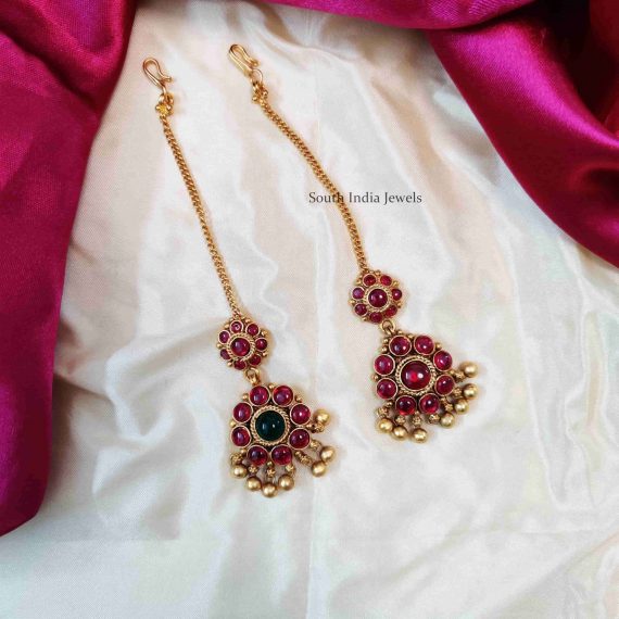 Elegant Flower Design Maang Tikka - South India Jewels