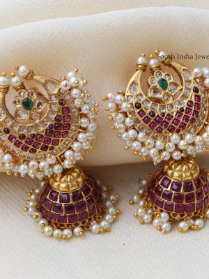 Elegant Kemp Half Moon Jhumkas (2)