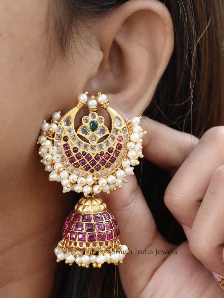 Elegant Kemp Half Moon Jhumkas