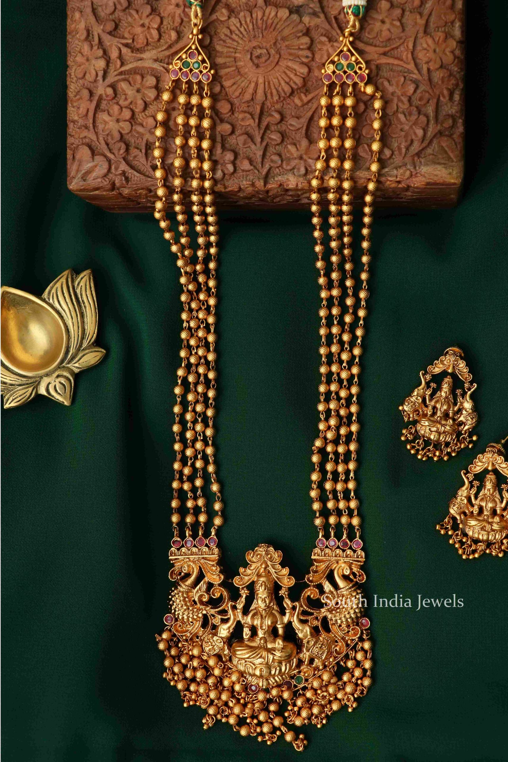 Gorgeous Lakshmi Gold Beads Haram (2)
