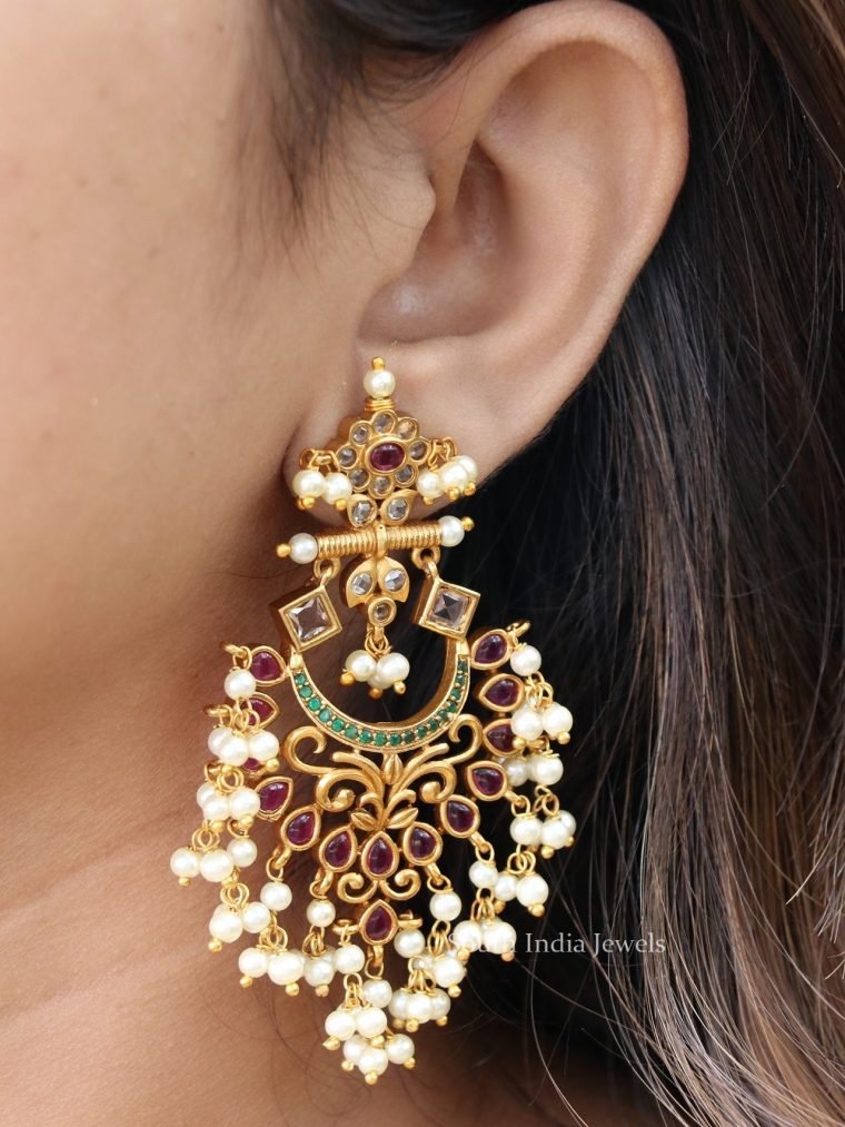 Gorgeous Pearl Cluster Earrings-03