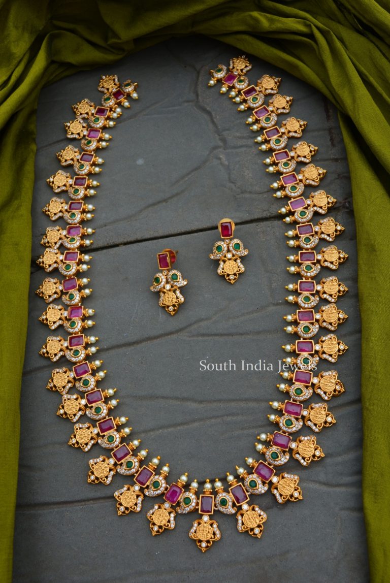 Gorgeous Ram Parivar AD Stone Haram - South India Jewels