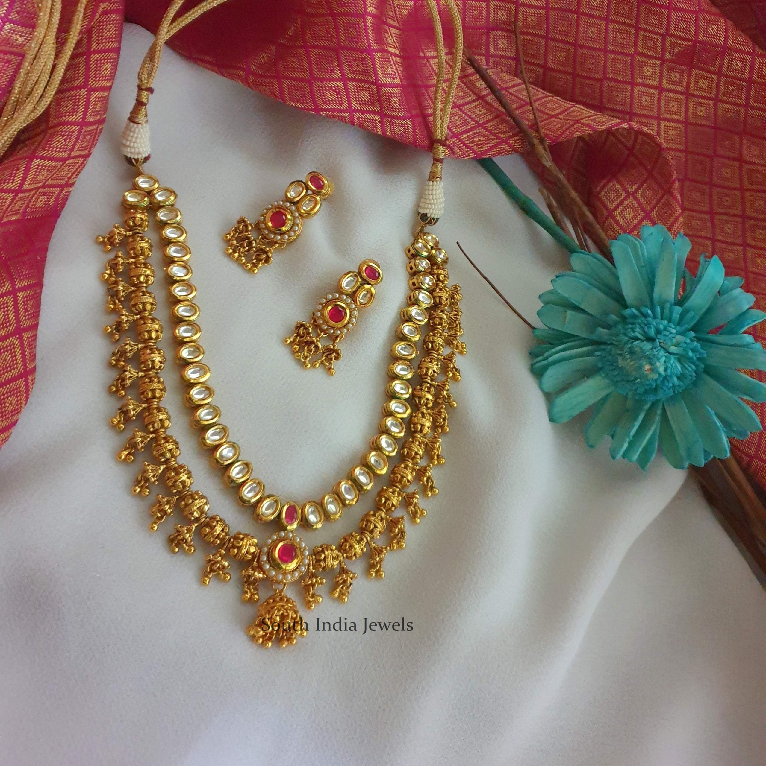 Gorgeous Two Layered Kundan Necklace (3)