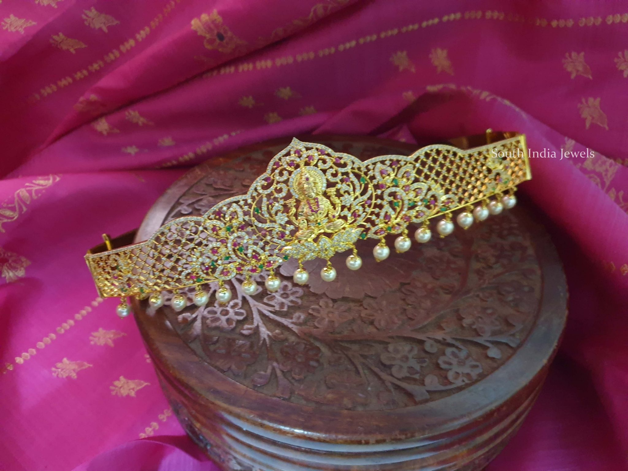 Grand Lakshmi CZ Stone Hip Belt - South India Jewels
