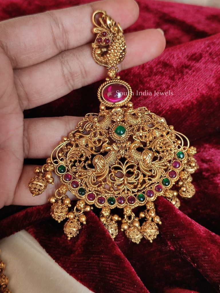 Grand Peacock Design Haram - South India Jewels