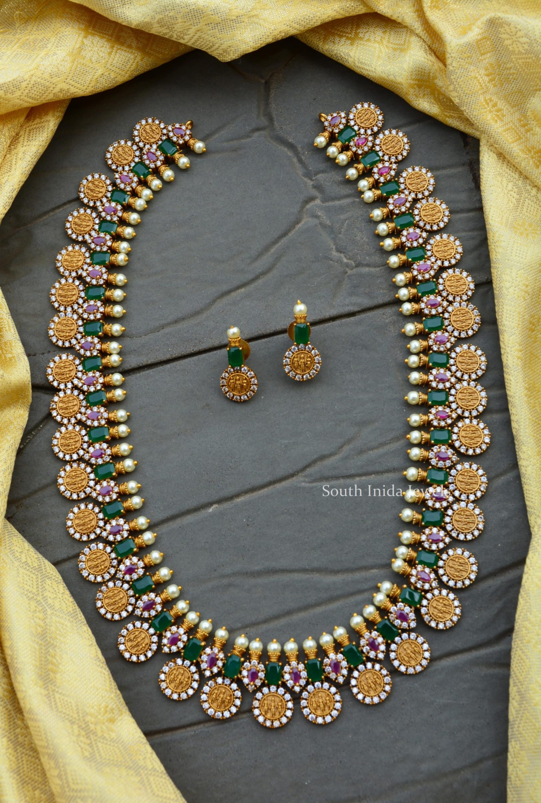 Grand Ram Parivar Emerald Green Haram Set