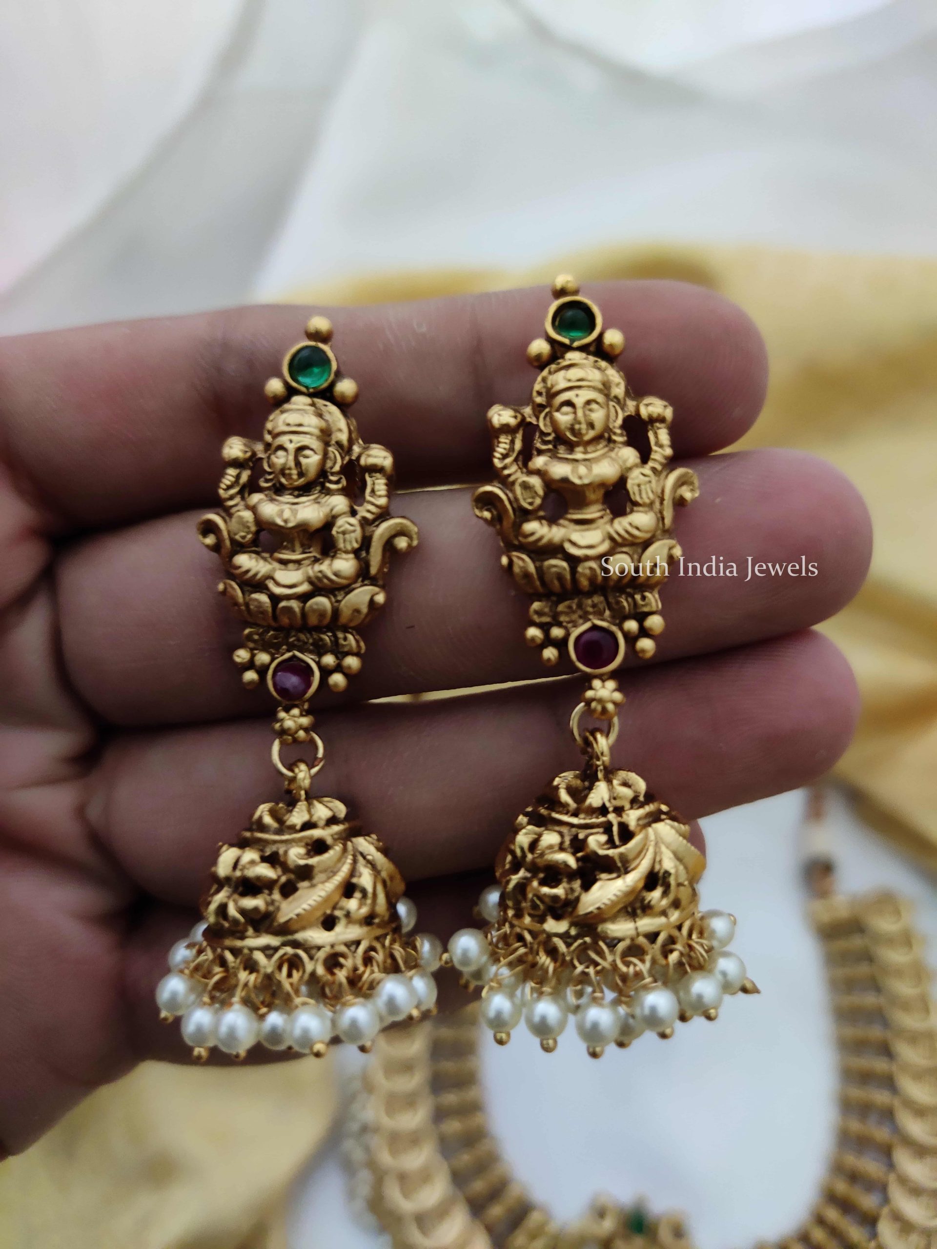 Temple Lakshmi Pearl Necklace