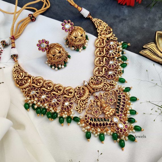 Mesmerizing Dual Peacock Necklace - South India Jewels