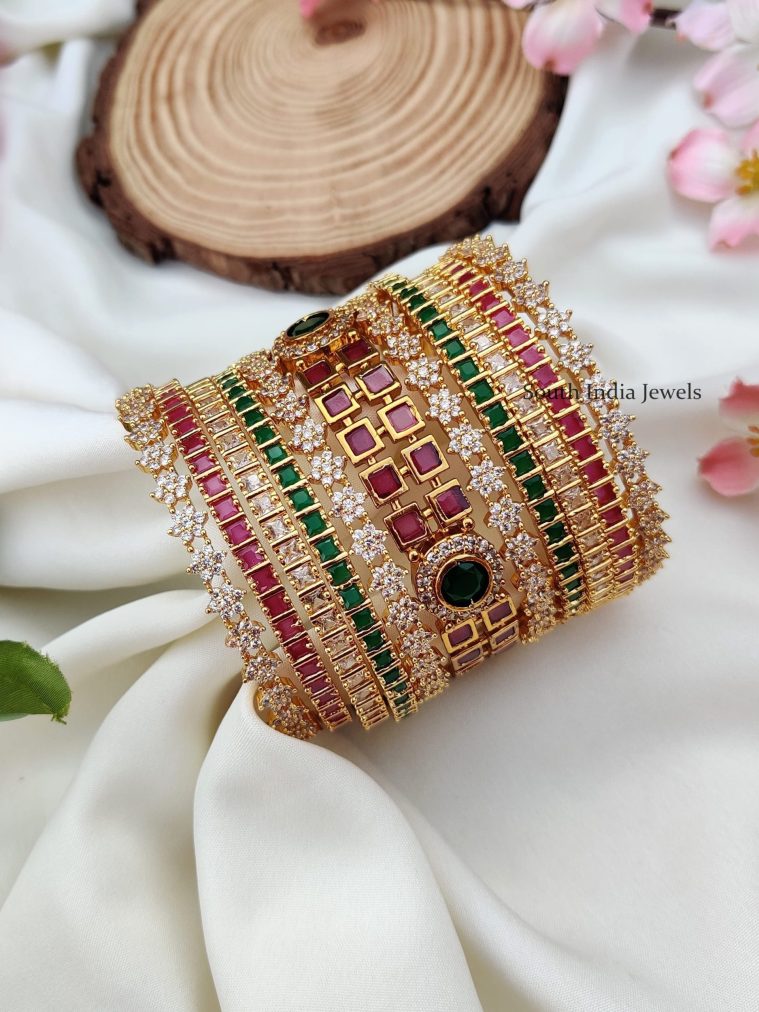 Mesmerizing Multi Stone Bangle Set