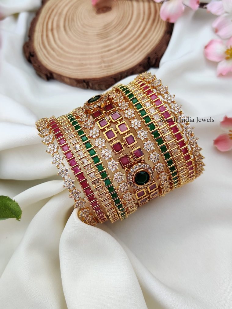 Mesmerizing Multi Stone Bangle Set