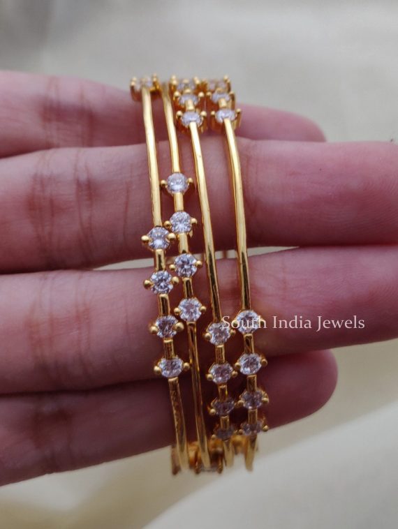 Simple Elegant AD Stone Bangles - South India Jewels