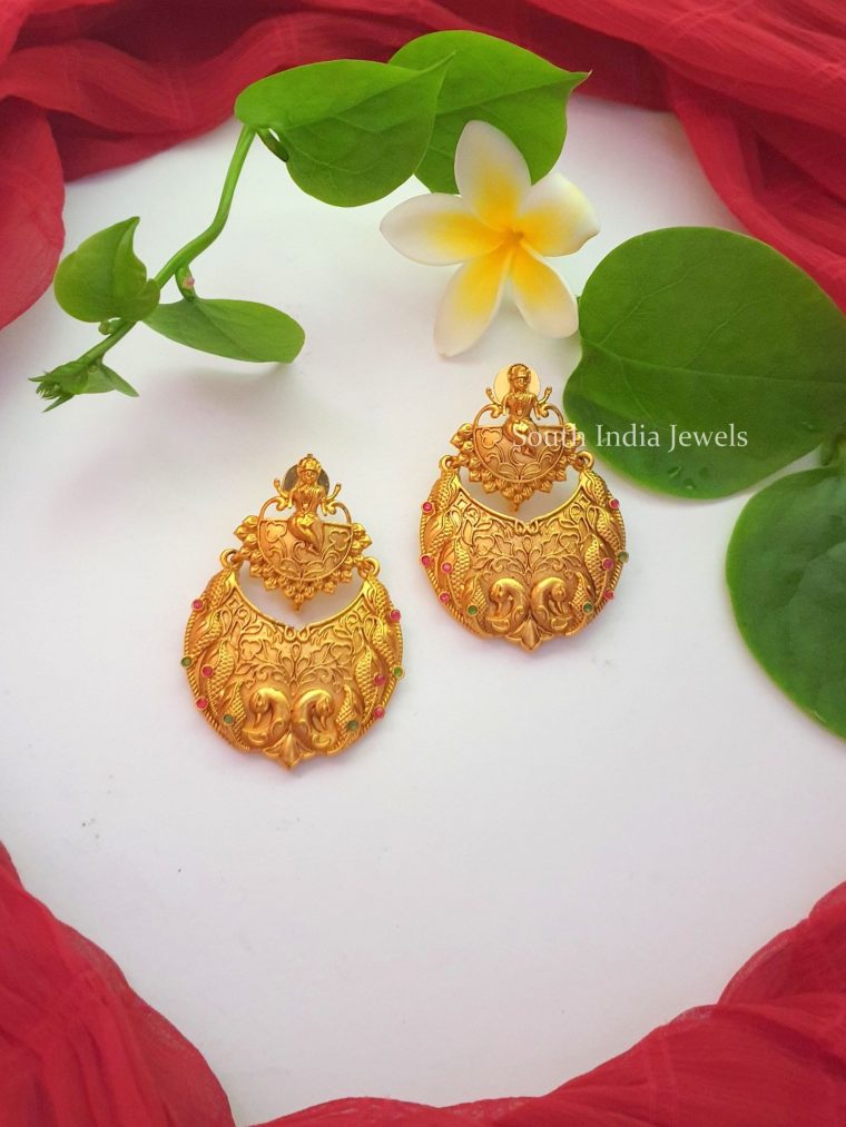 Simple Matte Finish Chandbali Earrings