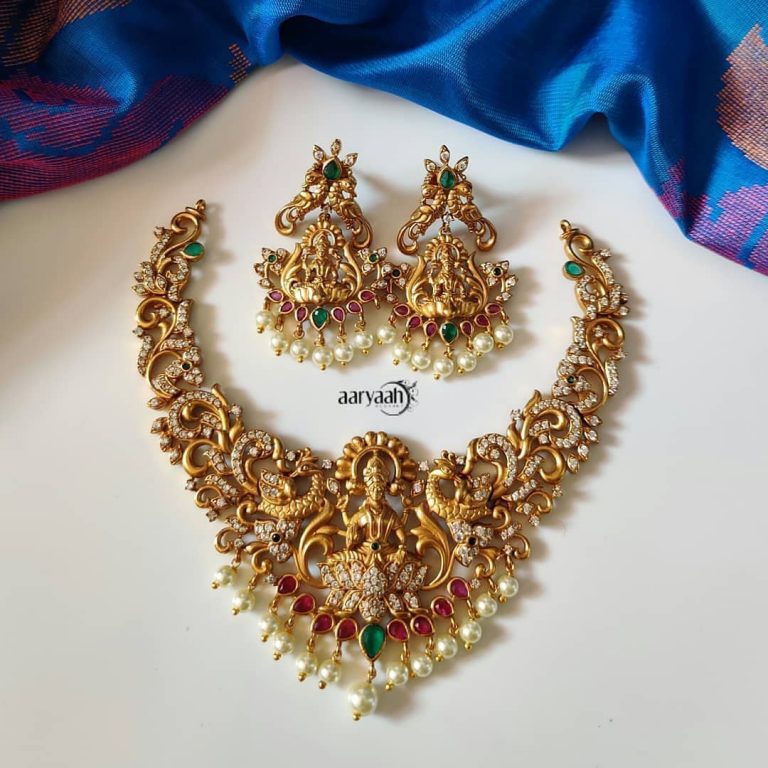 Tradition Goddess Lakshmi Choker Set - South India Jewels