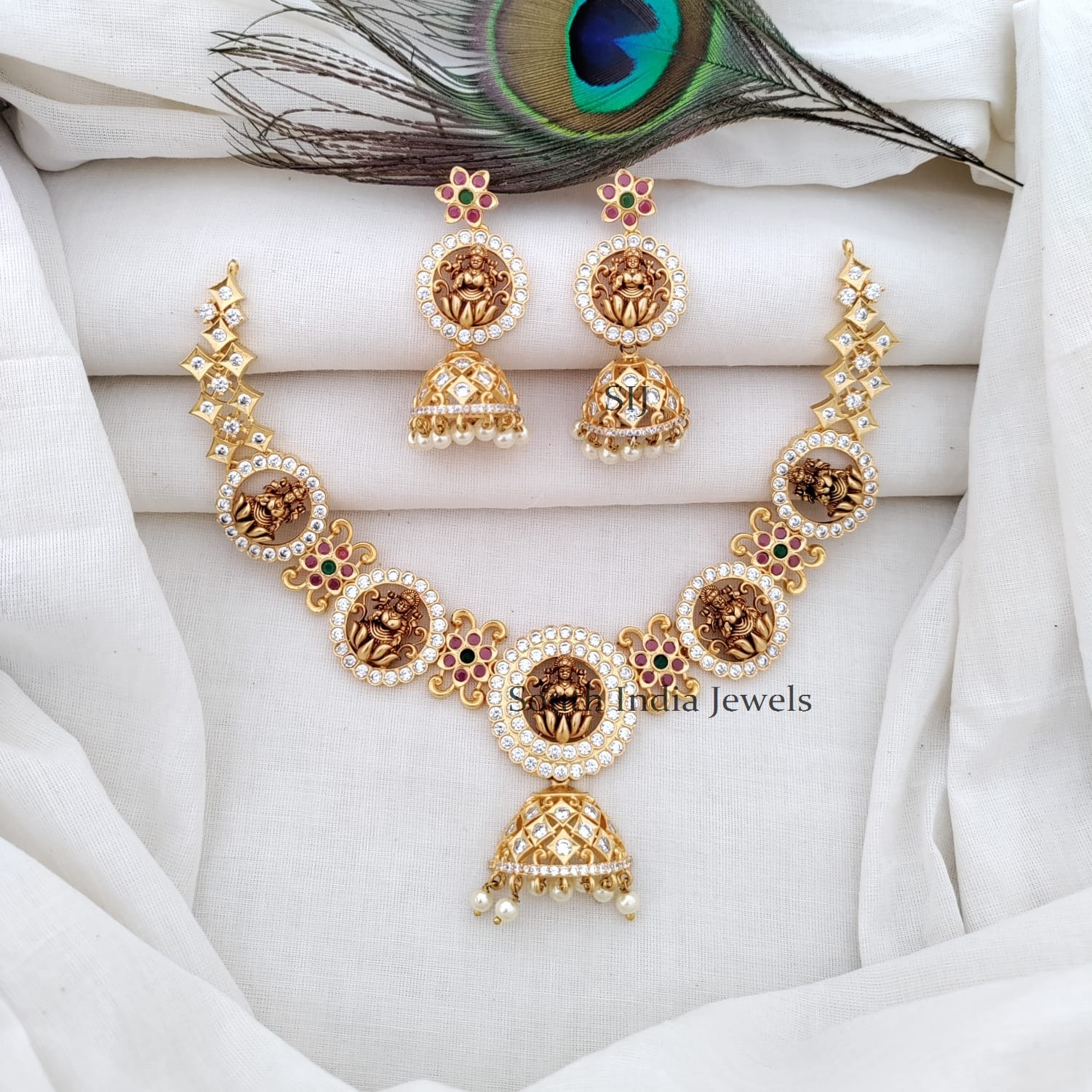 Traditional Antique Lakshmi Pendant Necklace