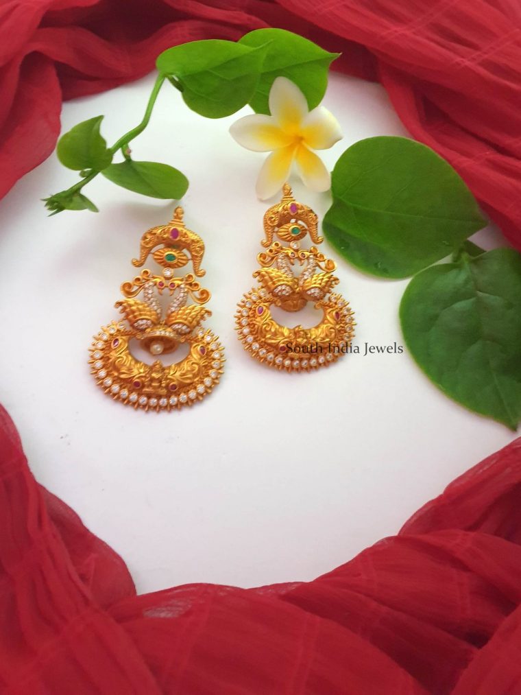 Traditional Gold Replica Chandbali Earrings
