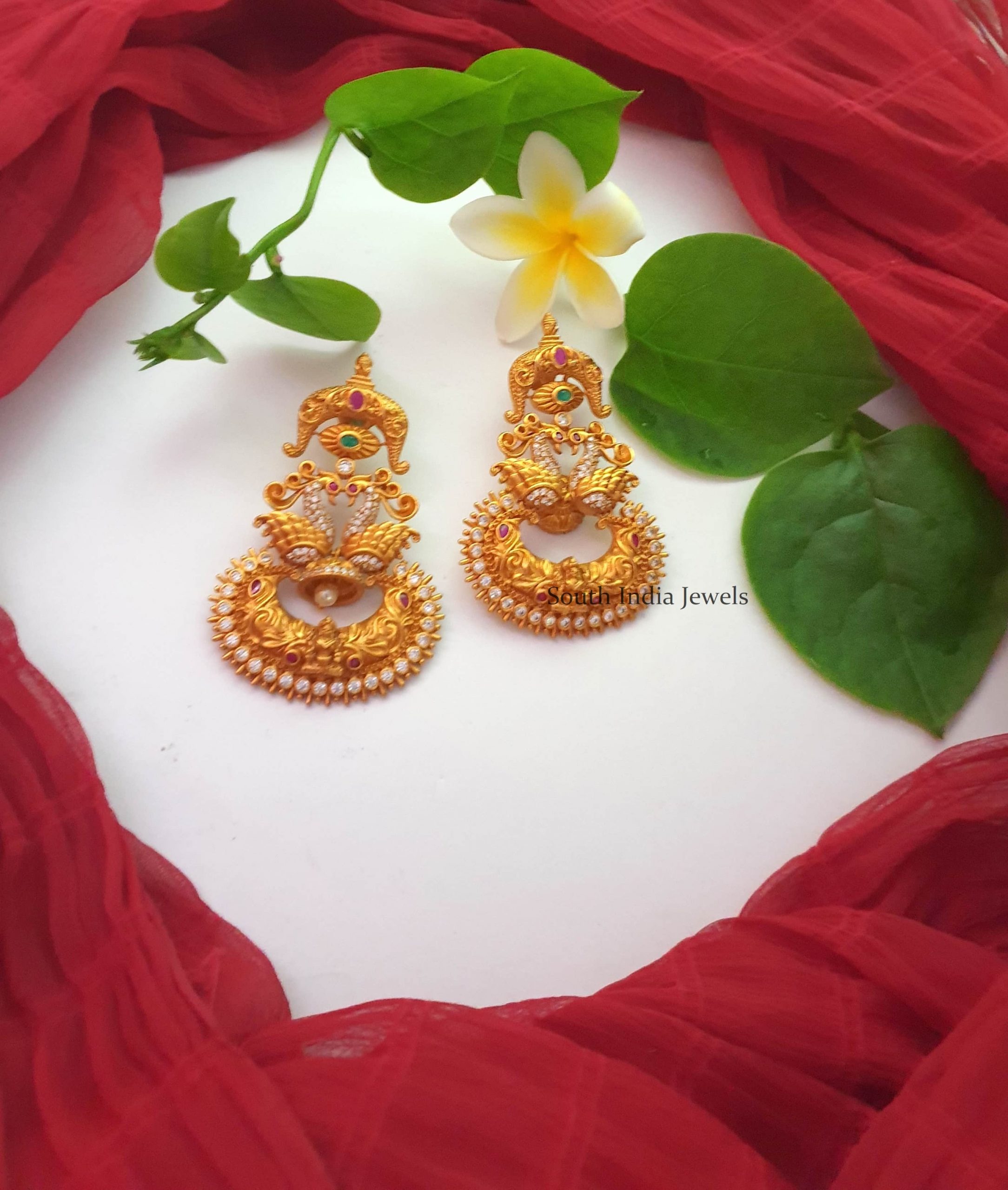 Traditional Gold Replica Chandbali Earrings