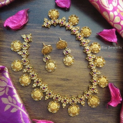 Traditional Lakshmi Design Coin Necklace
