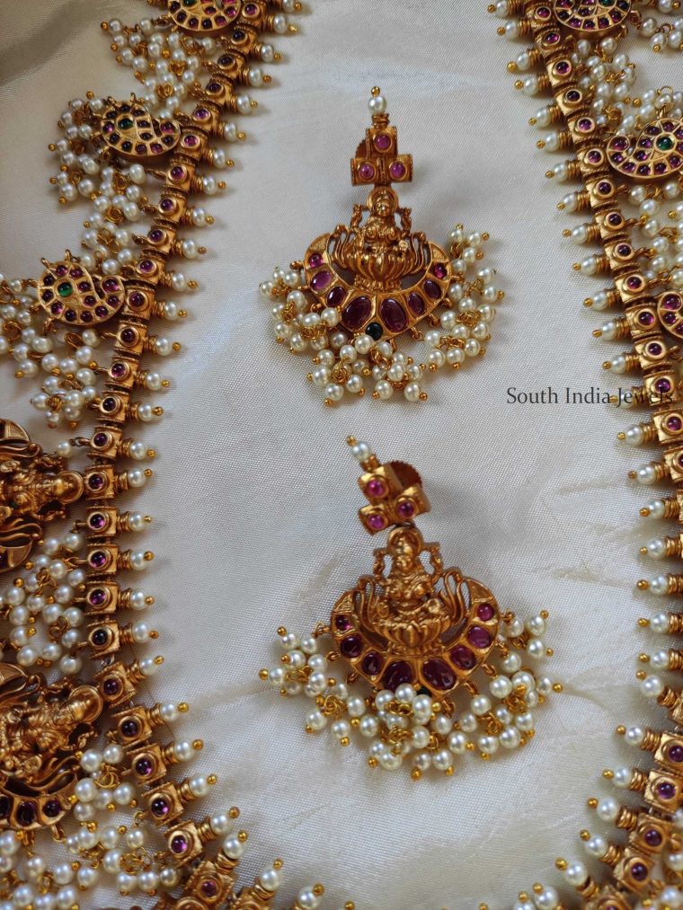 Traditional Lakshmi Guttapusalu Haram - South India Jewels
