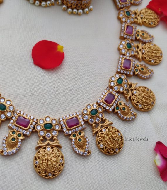Traditional Red and Green Ram Parivar Necklace