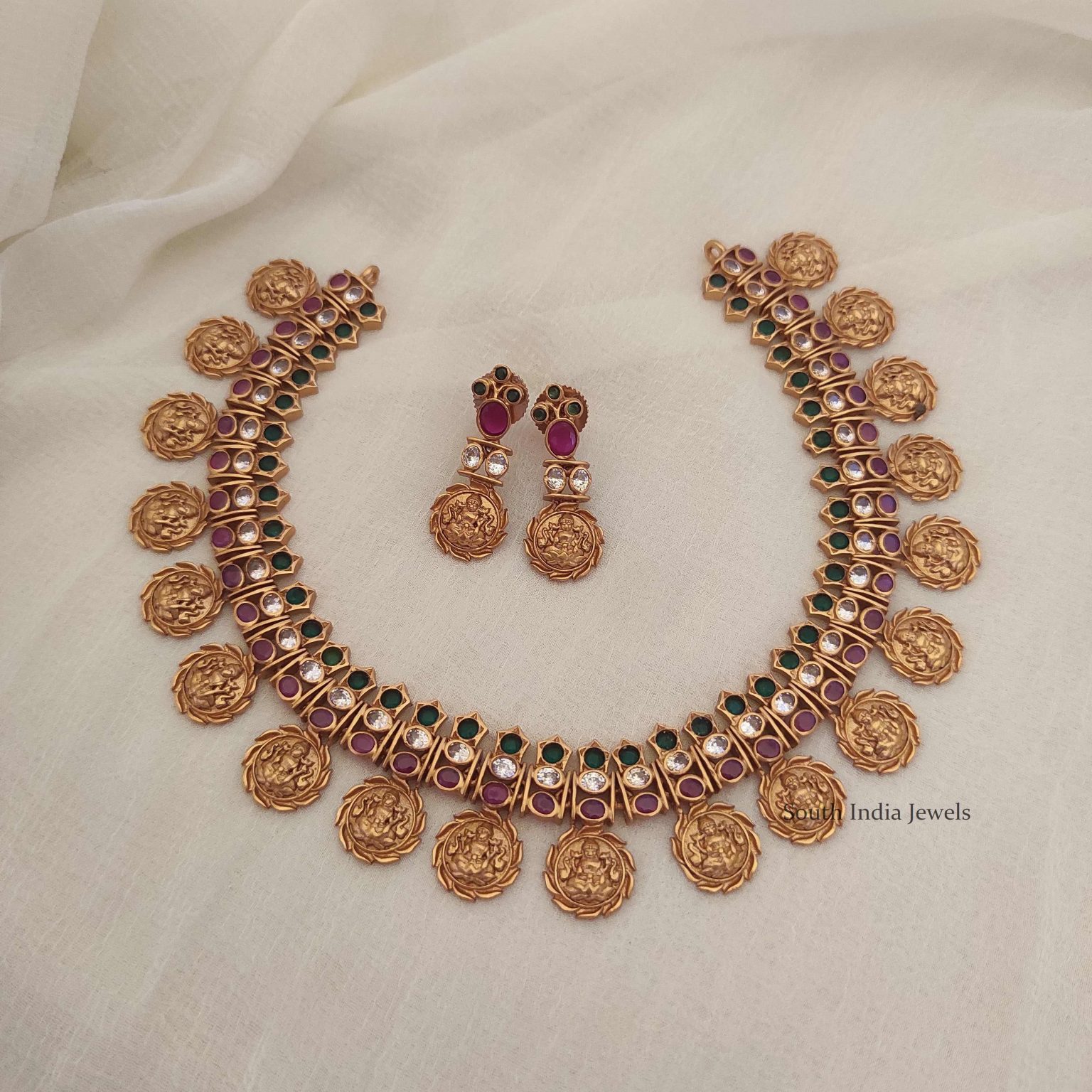 Beautiful Lakshmi Chakra Necklace - South India Jewels