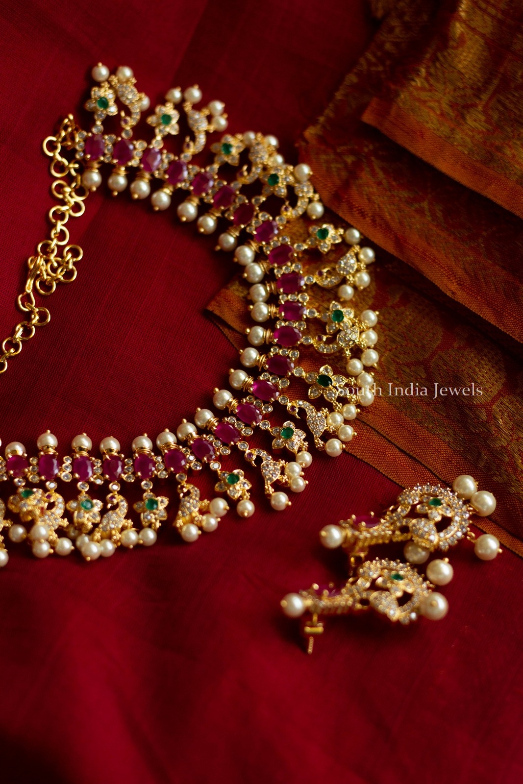 Beautiful Ruby & Pearl Necklace