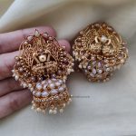 Beautiful White Stone Peacock Jhumkas (2)