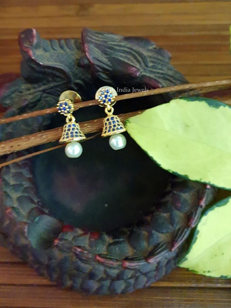 Cute Blue Stone Earrings (2)