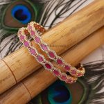 Cute CZ & Ruby Stone Bangles