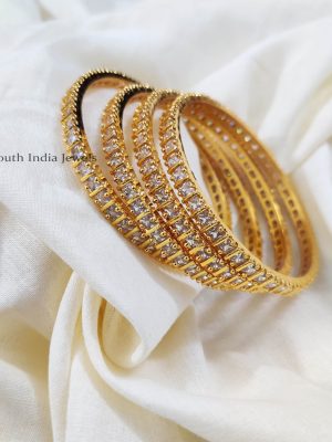 Cute White Stone Bangles