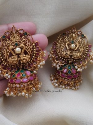 Elegant Dual Peacock Jhumkas