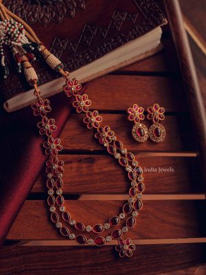 Elegant White Stone and Ruby Necklace (3)