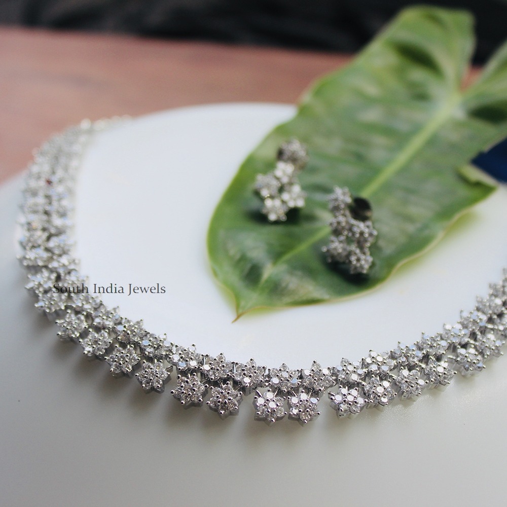 Gorgeous Flower Design Choker - South India Jewels