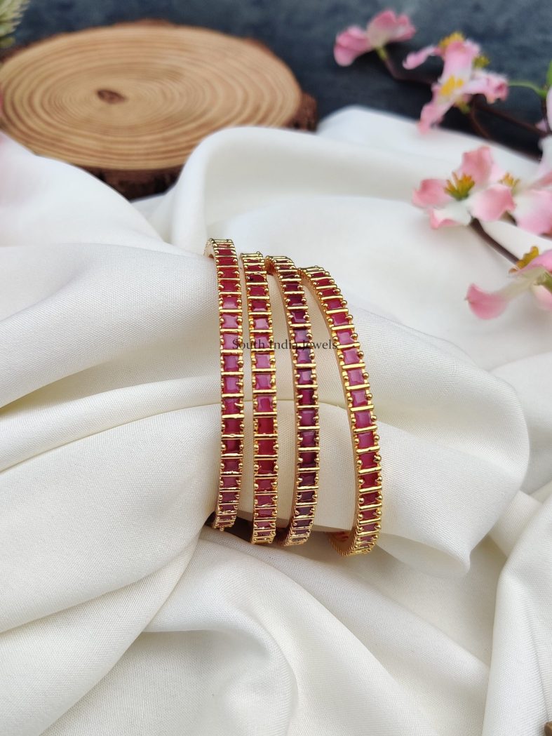 Lovely Pink Stone Bangles (1)