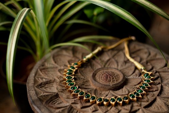 Simple Emerald Stone Necklace (3)
