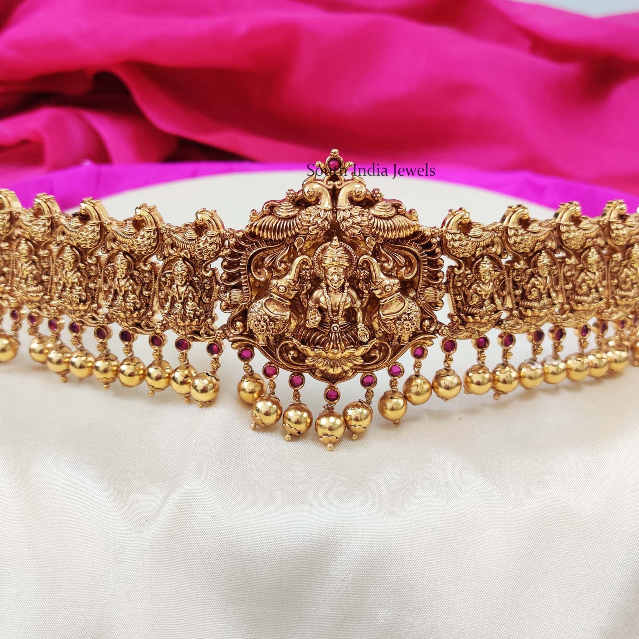 Beautiful Lakshmi Bridal Hip Belt - South India Jewels