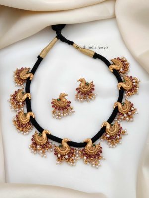 Traditional Peacock Design Thread Necklace