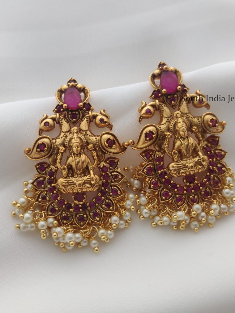 Trendy Lakshmi & Peacock Design Earrings