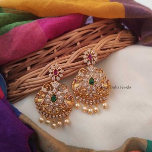 Unique Chandbali Design Earrings - South India Jewels