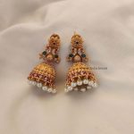 Unique Dual Peacock Flower Design Jhumkas