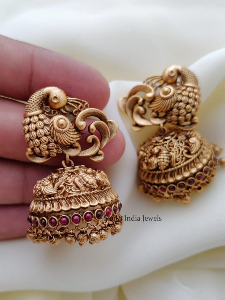 Antique Bridal Peacock Jhumka