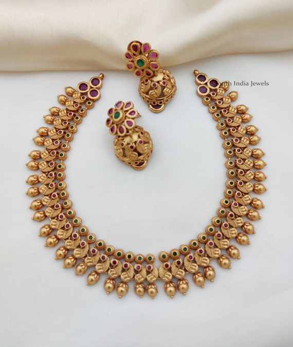 Antquie Peacock Design Necklace - South India Jewels