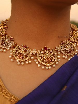 Beautiful Chand CZ Pearl Necklace (2)