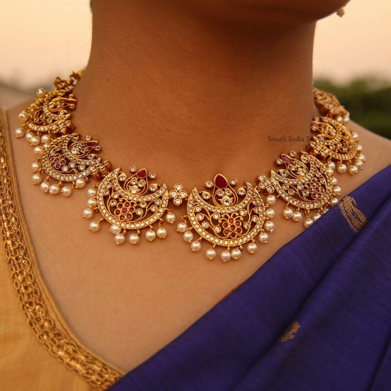 Beautiful Chand CZ Pearl Necklace (2)