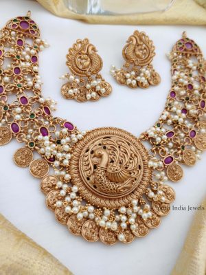 Beautiful Peacock Coin Necklace (3)